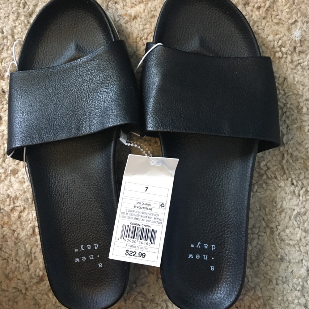 Target Faux Leather Slides